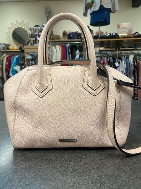 Rebecca Minkoff Blush Pink Pebbled Satchel with Detachable Strap